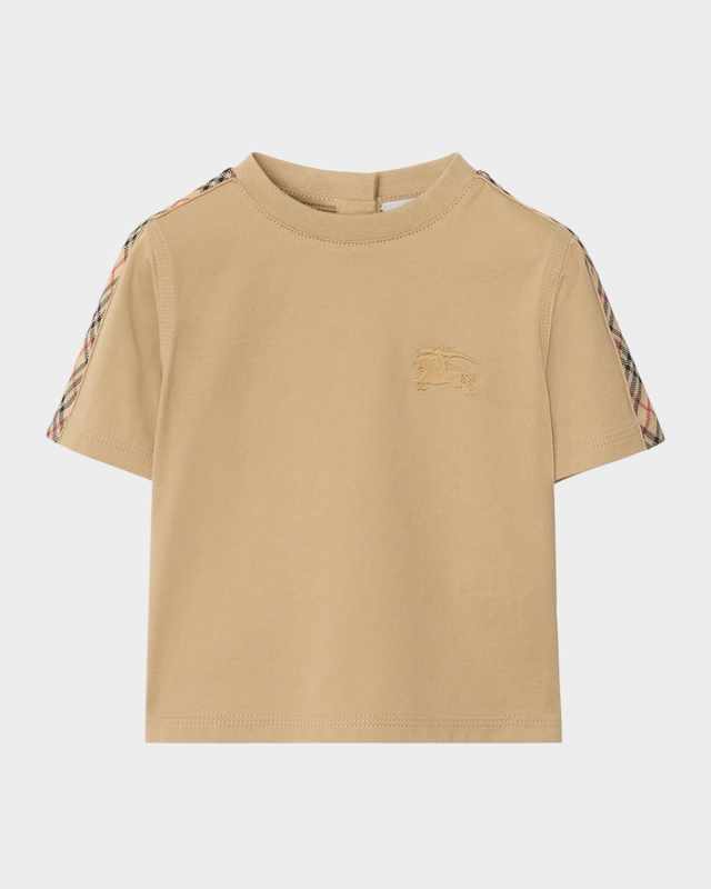 Boy's Cedar Check Tape Short-Sleeve T-Shirt, Size 6M-2